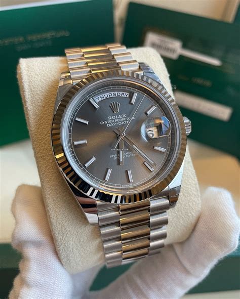 rolex day date white gold oyster bracelet|day date 40mm yellow gold.